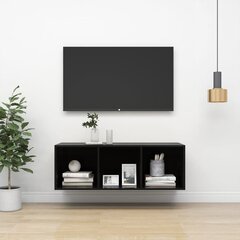 vidaXL Seinäkiinnitettävä TV-taso korkeak. musta 37x37x107cm lastulevy hinta ja tiedot | TV-tasot | hobbyhall.fi