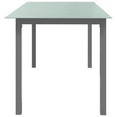 vidaXL Puutarhapöytä vaaleanharmaa 150x90x74 cm alumiini ja lasi hinta ja tiedot | Puutarhapöydät | hobbyhall.fi