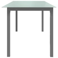 vidaXL Puutarhapöytä vaaleanharmaa 190x90x74 cm alumiini ja lasi hinta ja tiedot | Puutarhapöydät | hobbyhall.fi