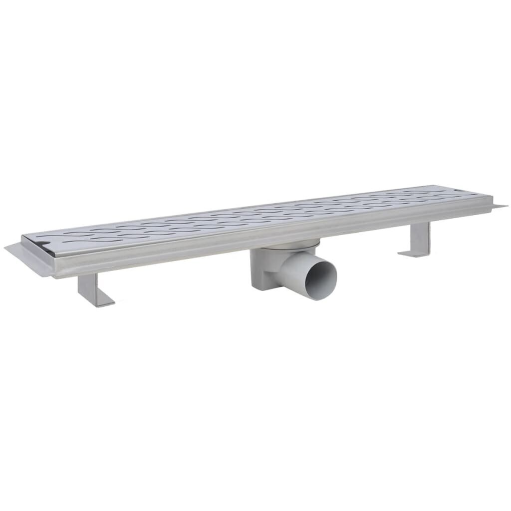 vidaXL Lineaarinen suihkukaivo 2 kpl aalto 630x140mm ruostumaton teräs hinta ja tiedot | Lattiakaivot | hobbyhall.fi