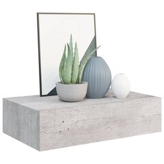 vidaXL Seinälaatikkohyllyt 2 kpl betoninharmaa 40x23,5x10 cm MDF hinta ja tiedot | Hyllyt | hobbyhall.fi