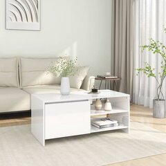 vidaXL Sohvapöytä korkeakiilto valkoinen 102x50x45 cm tekninen puu hinta ja tiedot | Sohvapöydät | hobbyhall.fi