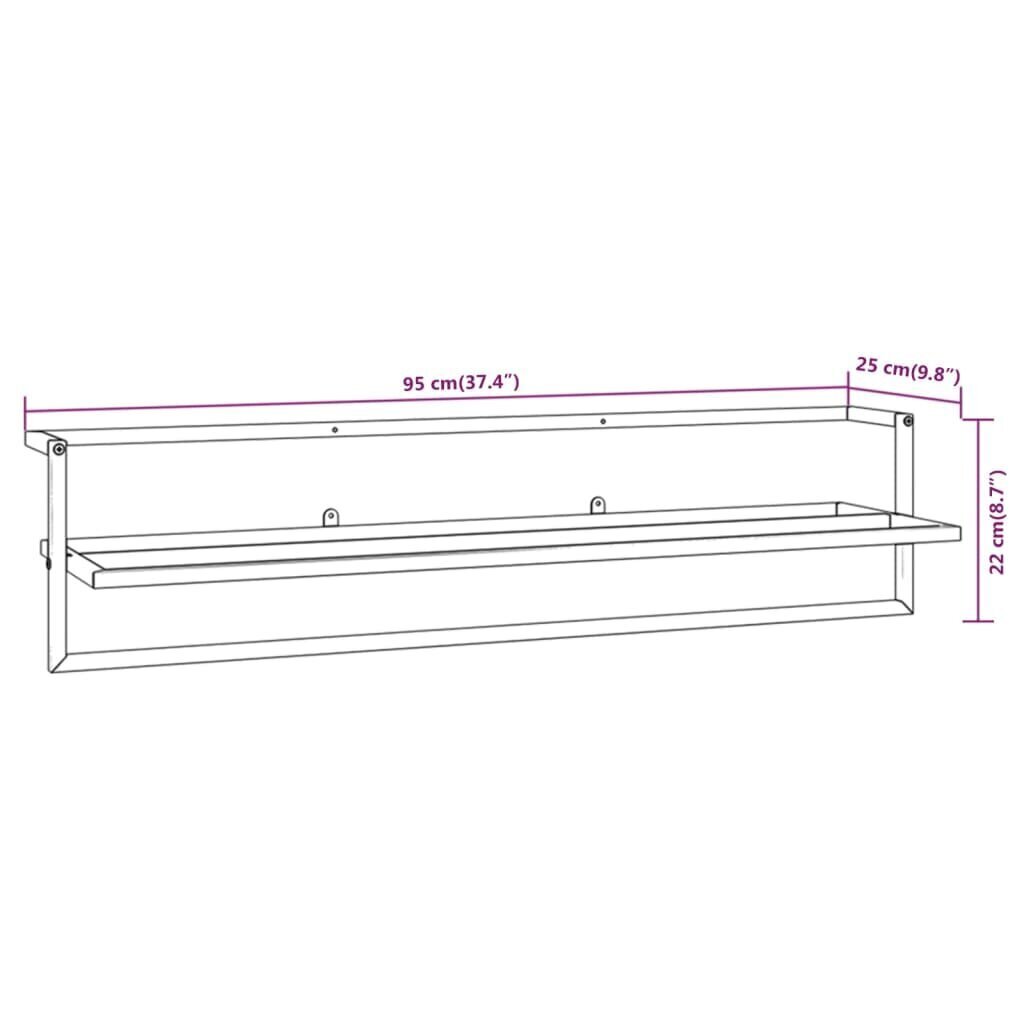 vidaXL Pyyheteline valkoinen 95x25x22 cm rauta hinta ja tiedot | Kylpyhuoneen sisustus | hobbyhall.fi