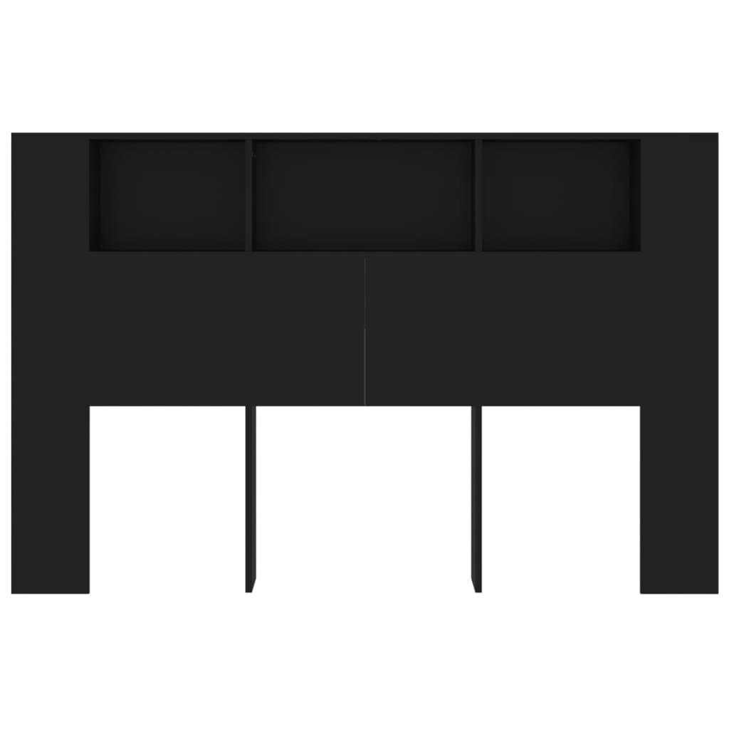 vidaXL Sängynpääty säilytystilalla musta 160x18,5x104,5 cm hinta ja tiedot | Sängyt | hobbyhall.fi