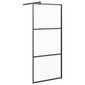 vidaXL Walk-in suihkuseinäke 80x195 cm huurrettu ESG-lasi musta hinta ja tiedot | Suihkuseinät ja -ovet | hobbyhall.fi