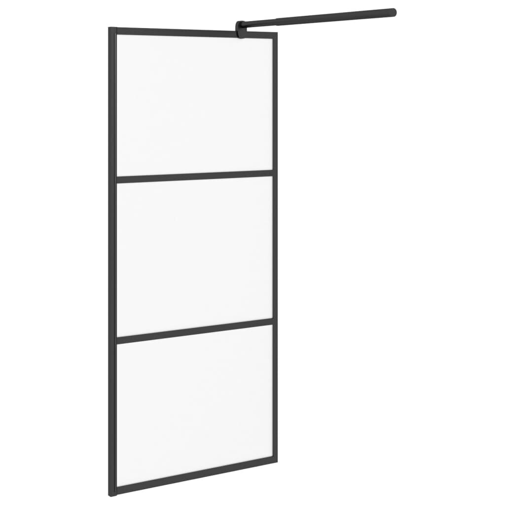 vidaXL Walk-in suihkuseinäke 80x195 cm huurrettu ESG-lasi musta hinta ja tiedot | Suihkuseinät ja -ovet | hobbyhall.fi