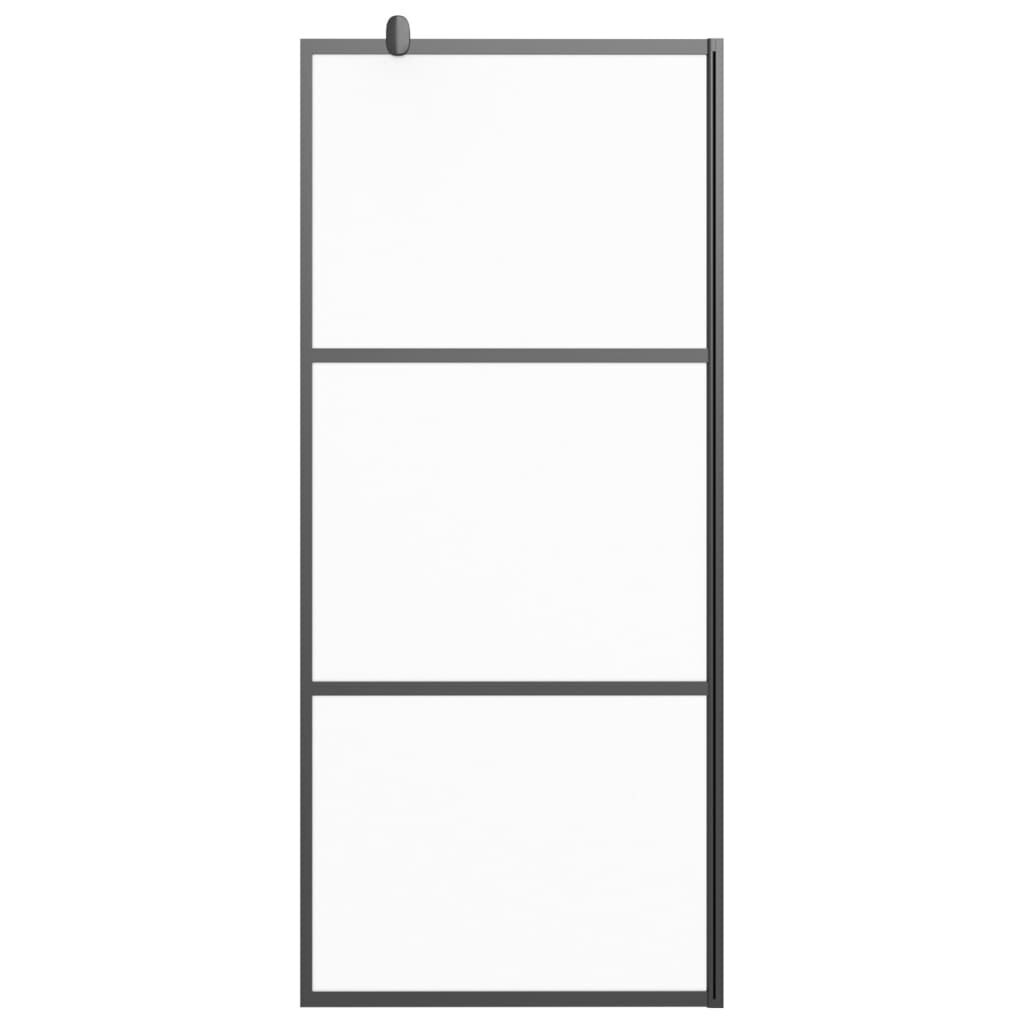 vidaXL Walk-in suihkuseinäke 80x195 cm huurrettu ESG-lasi musta hinta ja tiedot | Suihkuseinät ja -ovet | hobbyhall.fi