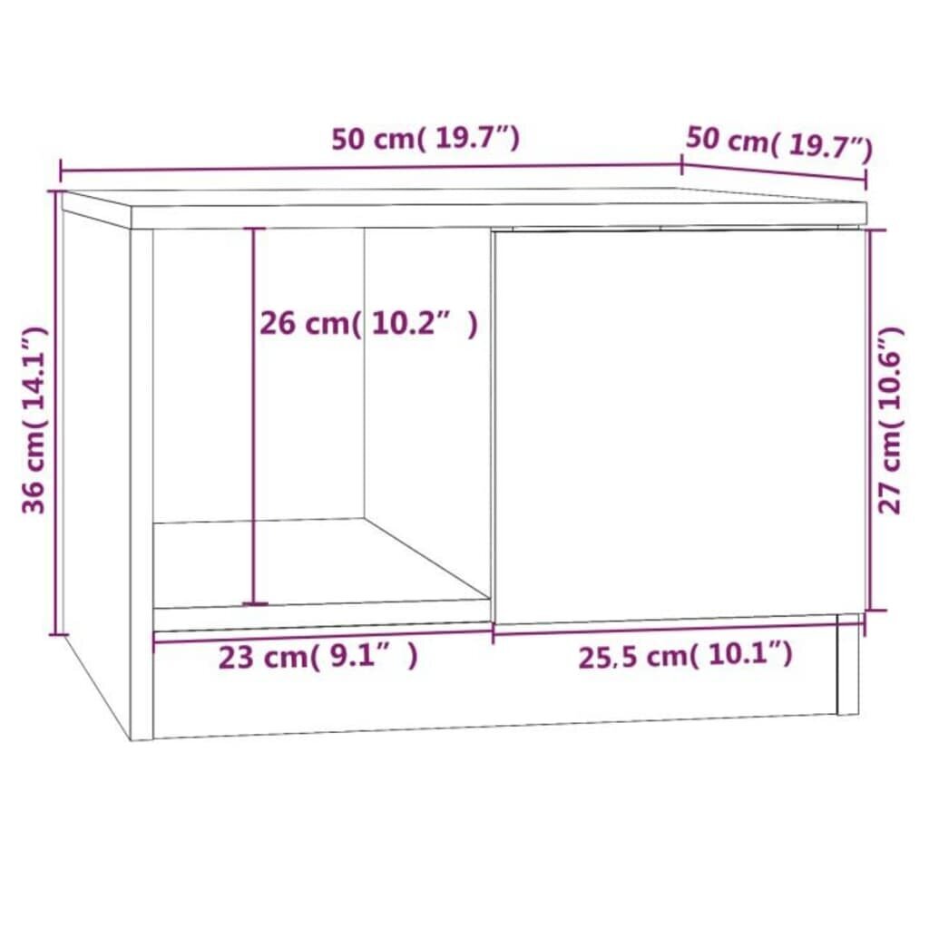 vidaXL Sohvapöytä musta 50x50x36 cm tekninen puu hinta ja tiedot | Sohvapöydät | hobbyhall.fi