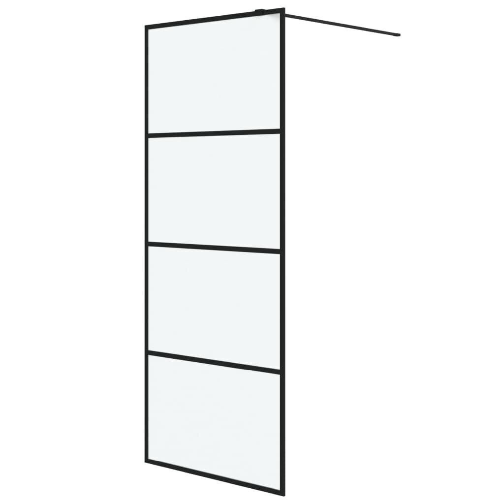 vidaXL Walk-in suihkuseinäke musta 80x195 cm huurrettu ESG-lasi hinta ja tiedot | Suihkuseinät ja -ovet | hobbyhall.fi