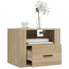 vidaXL Seinäkiinnitettävä yöpöytä Sonoma-tammi 50x36x40 cm hinta ja tiedot | Yöpöydät | hobbyhall.fi