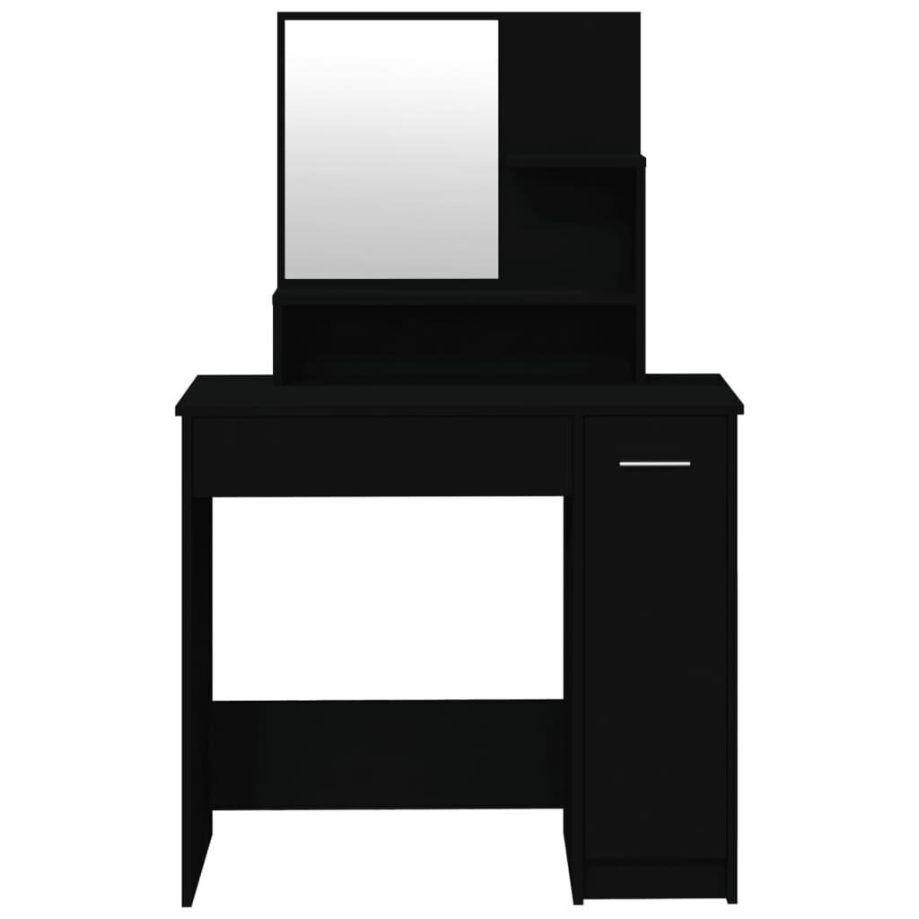 VidaXL Peilipöytäsarja musta 86,5x35x136 cm hinta ja tiedot | Peilipöydät | hobbyhall.fi