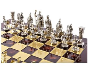 SAKKI jousimiehen muodossa kulta/hopea shakkimiehillä ja pronssisella shakkilaudalla 28 x 28cm hinta ja tiedot | Lautapelit ja älypelit | hobbyhall.fi