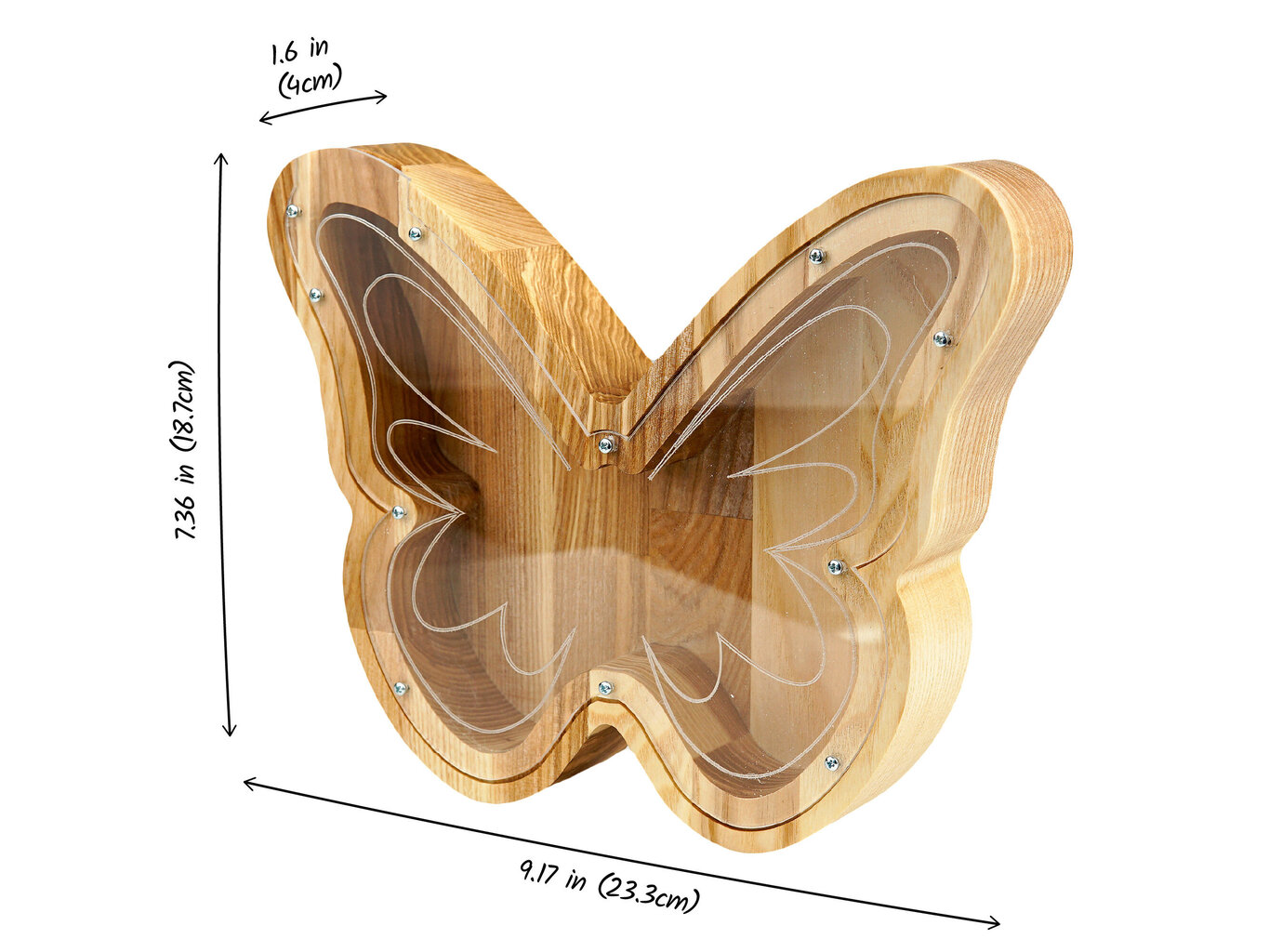 Puinen säästöpossu "Butterfly" hinta ja tiedot | Hauskat säästölippaat | hobbyhall.fi