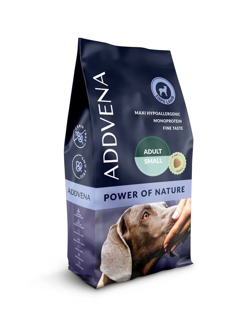 Addvena Power of Nature Adult pienten rotujen koirille karitsalla, 10 kg hinta ja tiedot | Koiran kuivaruoka | hobbyhall.fi