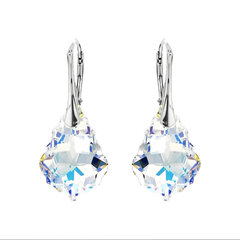 Hopeiset korvakorut Baroque V, Aurora Borealis, Swarovskin kristalleilla DS02A864 hinta ja tiedot | Diamond Sky Jewelry Naisten asusteet | hobbyhall.fi