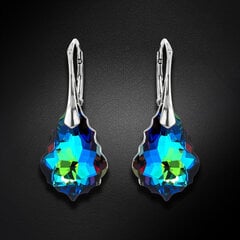 Hopeiset korvakorut Baroque V, Meridian Blue, Swarovskin kristalleilla DS02A866 hinta ja tiedot | Diamond Sky Jewelry Naisten asusteet | hobbyhall.fi