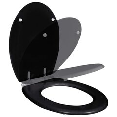 vidaXL WC-istuin soft close MDF yksinkertainen muotoilu musta hinta ja tiedot | WC-istuimen lisätarvikkeet | hobbyhall.fi