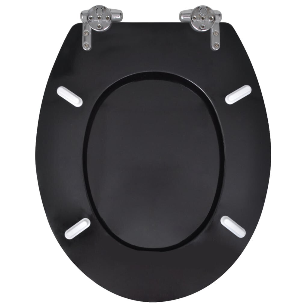 vidaXL WC-istuin soft close MDF yksinkertainen muotoilu musta hinta ja tiedot | WC-istuimen lisätarvikkeet | hobbyhall.fi