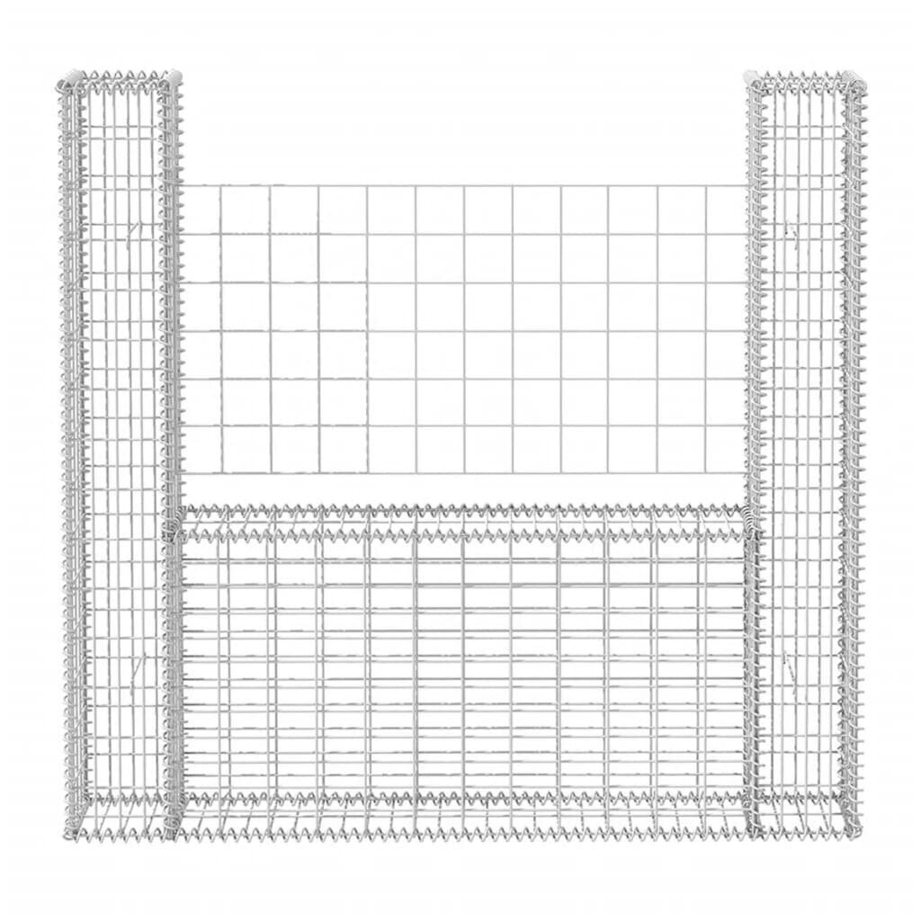 vidaXL Kivikori U-muoto galvanoitu teräs 160x20x150 cm hinta ja tiedot | Aidat ja tarvikkeet | hobbyhall.fi