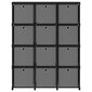 vidaXL 12 kuution esittelyhylly + laatikot musta 103x30x141 cm kangas hinta ja tiedot | Varastohyllyt | hobbyhall.fi