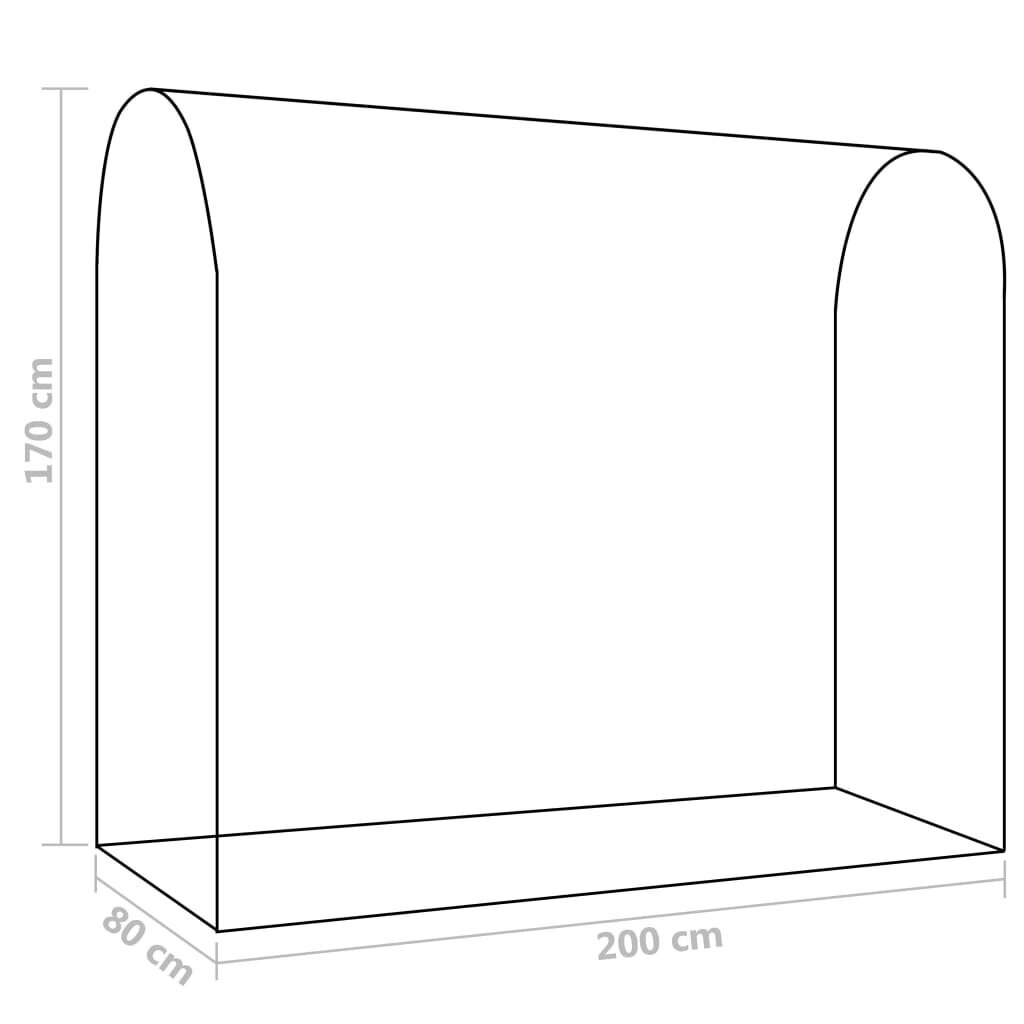 vidaXL Kasvihuone vetoketjullisella ovella 200x80x170 cm hinta ja tiedot | Kasvihuoneet | hobbyhall.fi