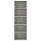 vidaXL 5-tasoinen kirjahylly betoninharmaa 60x30x189 cm lastulevy hinta ja tiedot | Hyllyt | hobbyhall.fi