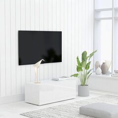 vidaXL TV-taso korkeakiilto valkoinen 80x34x30 cm lastulevy hinta ja tiedot | TV-tasot | hobbyhall.fi