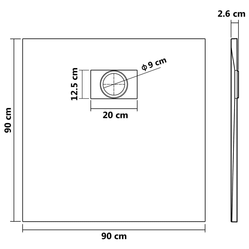 vidaXL Suihkualusta SMC harmaa 90x90 cm hinta ja tiedot | Suihkualtaat | hobbyhall.fi