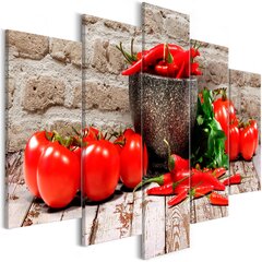 Kuva - Red Vegetables (5 Parts) Brick Wide hinta ja tiedot | Taulut | hobbyhall.fi