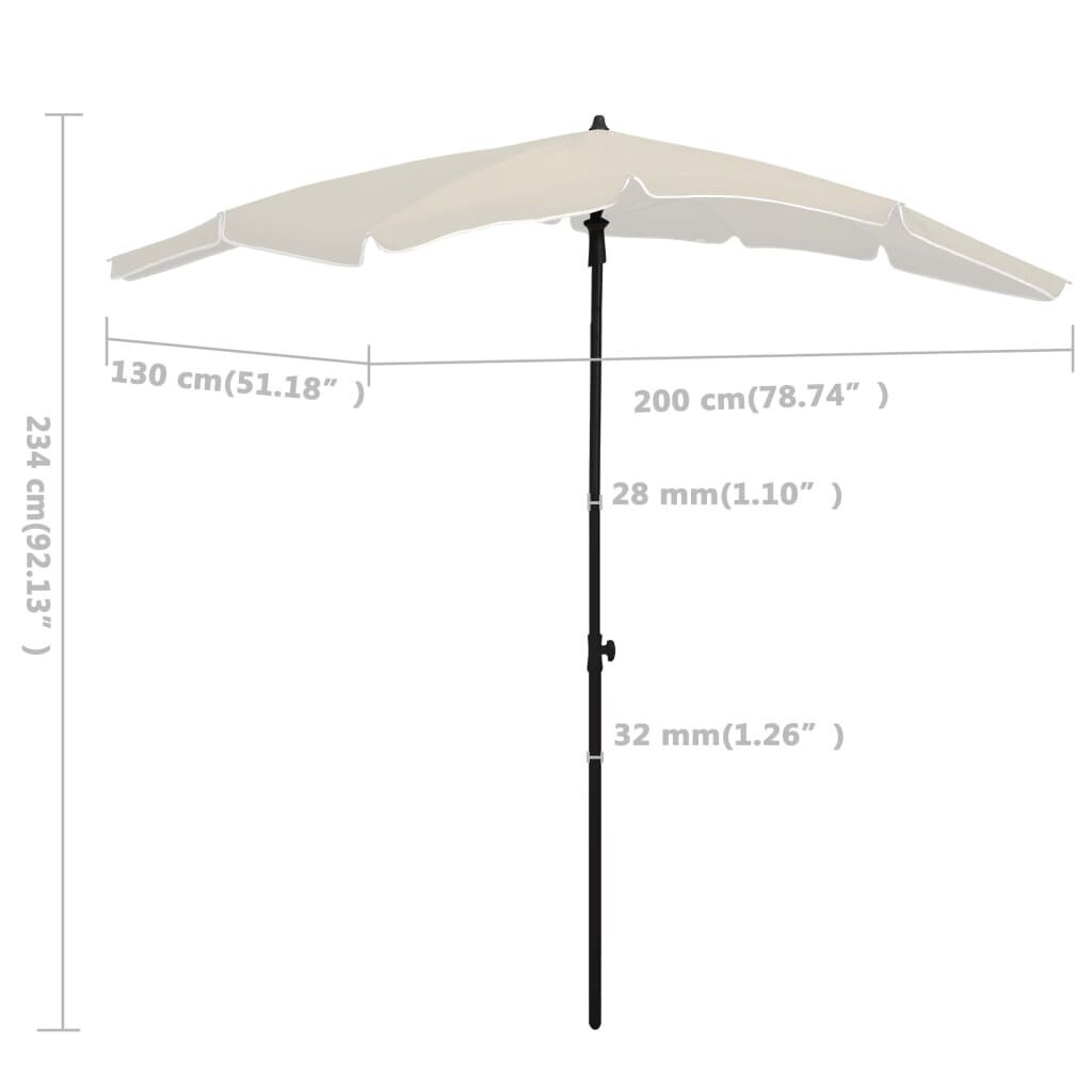 vidaXL Puutarhan Aurinkovarjo tangolla 200x130 cm hiekka hinta ja tiedot | Aurinkovarjot ja markiisit | hobbyhall.fi