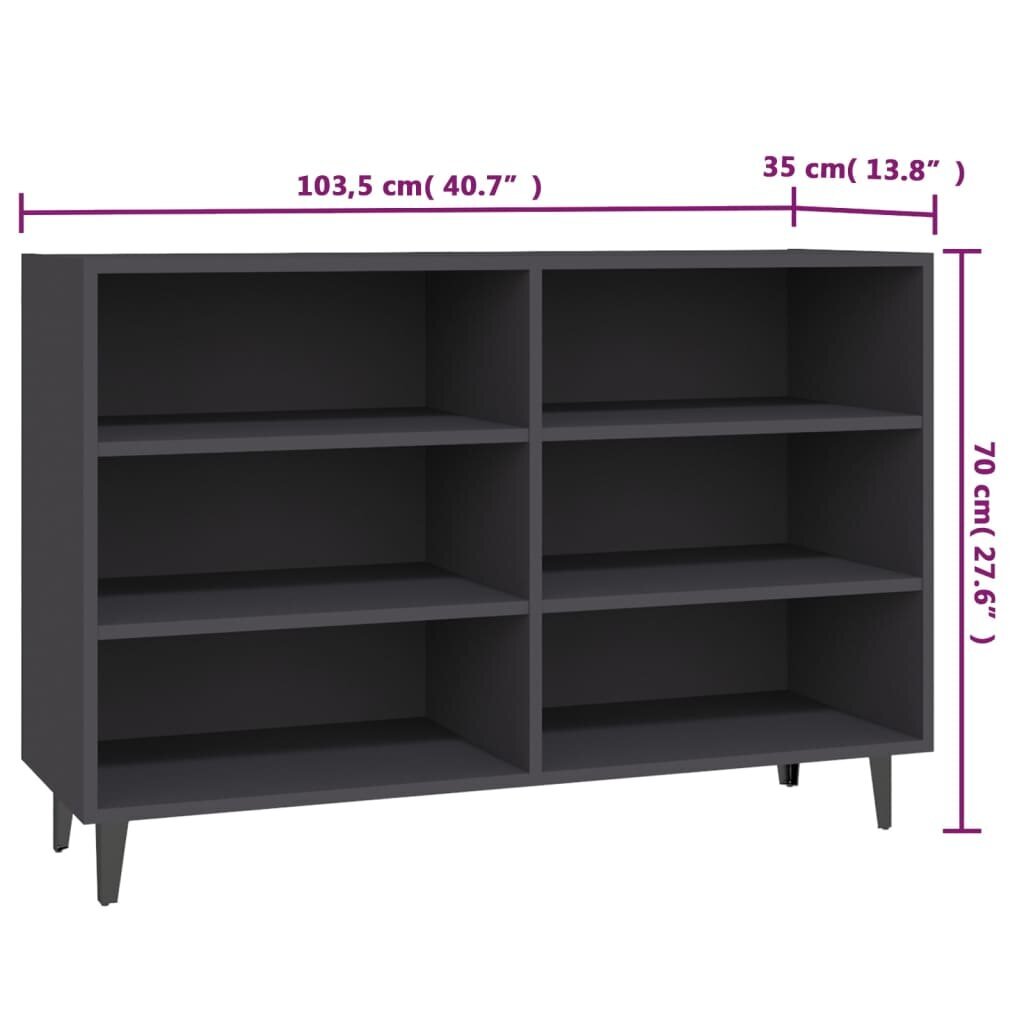 vidaXL Senkki harmaa 103,5x35x70 cm lastulevy hinta ja tiedot | Olohuoneen kaapit ja lipastot | hobbyhall.fi