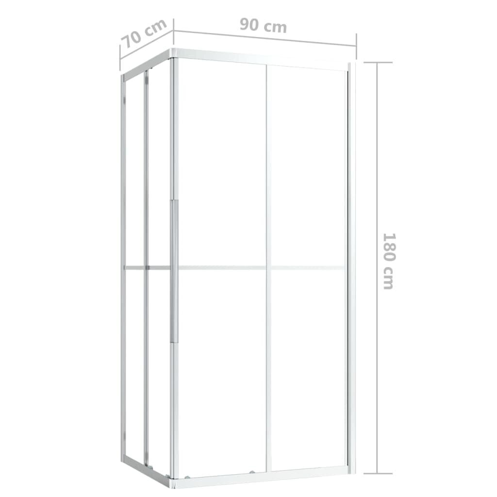 vidaXL Suihkukaappi ESG 90x70x180 cm hinta ja tiedot | Suihkukaapit ja suihkunurkat | hobbyhall.fi