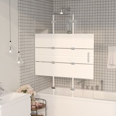 vidaXL Taittuva suihkuseinä ESG 120x140 cm valkoinen hinta ja tiedot | Suihkuseinät ja -ovet | hobbyhall.fi