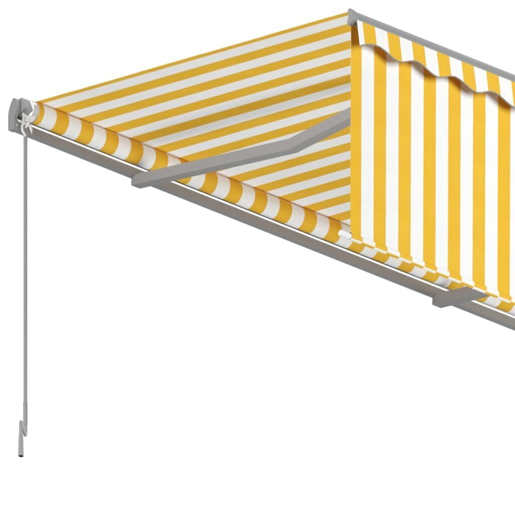 vidaXL Manuaalisesti kelattava markiisi verhoilla 3x2,5 m keltavalk. hinta ja tiedot | Aurinkovarjot ja markiisit | hobbyhall.fi