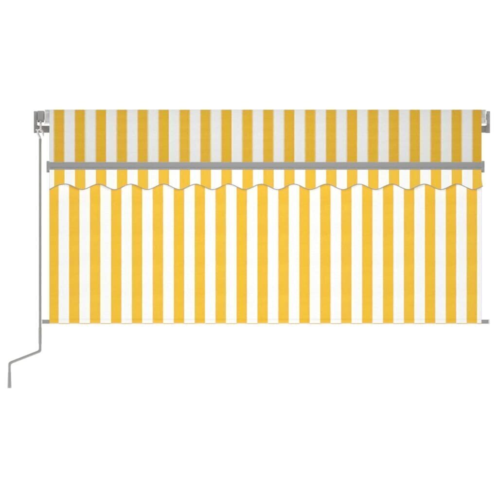 vidaXL Manuaalisesti kelattava markiisi verho/LED 3x2,5 m keltavalk. hinta ja tiedot | Aurinkovarjot ja markiisit | hobbyhall.fi