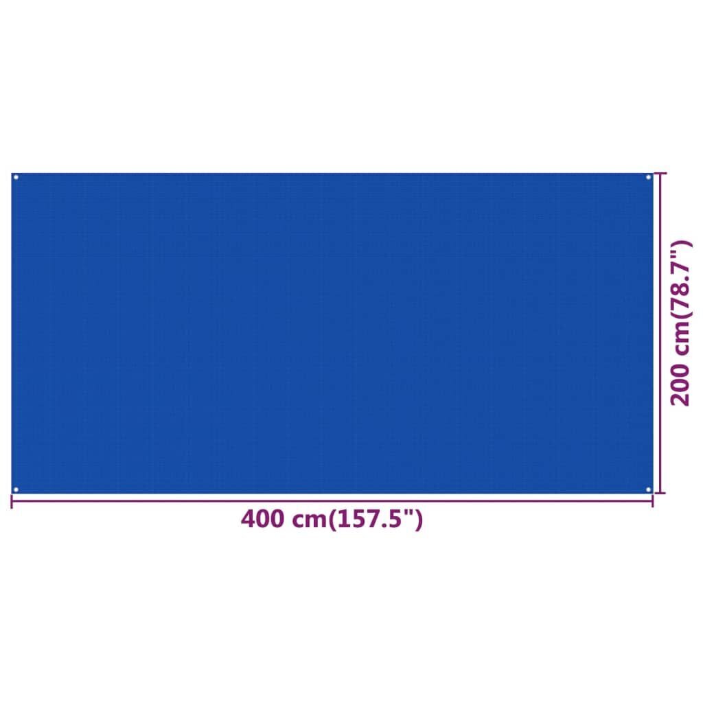 vidaXL Telttamatto 200x400 cm sininen HDPE hinta ja tiedot | Teltat | hobbyhall.fi