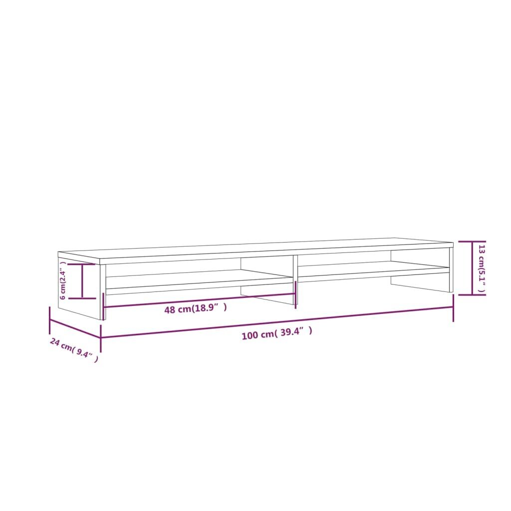 vidaXL Näyttöteline 100x24x13 cm täysi mänty hinta ja tiedot | TV-tasot | hobbyhall.fi