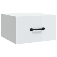 vidaXL Seinäkiinnitettävä yöpöytä korkeakiilto valkoinen 35x35x20 cm hinta ja tiedot | Yöpöydät | hobbyhall.fi