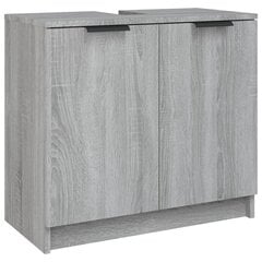 vidaXL Kylpyhuoneen kaappi harmaa Sonoma 64,5x33,5x59 cm tekninen puu hinta ja tiedot | Kylpyhuonekaapit | hobbyhall.fi