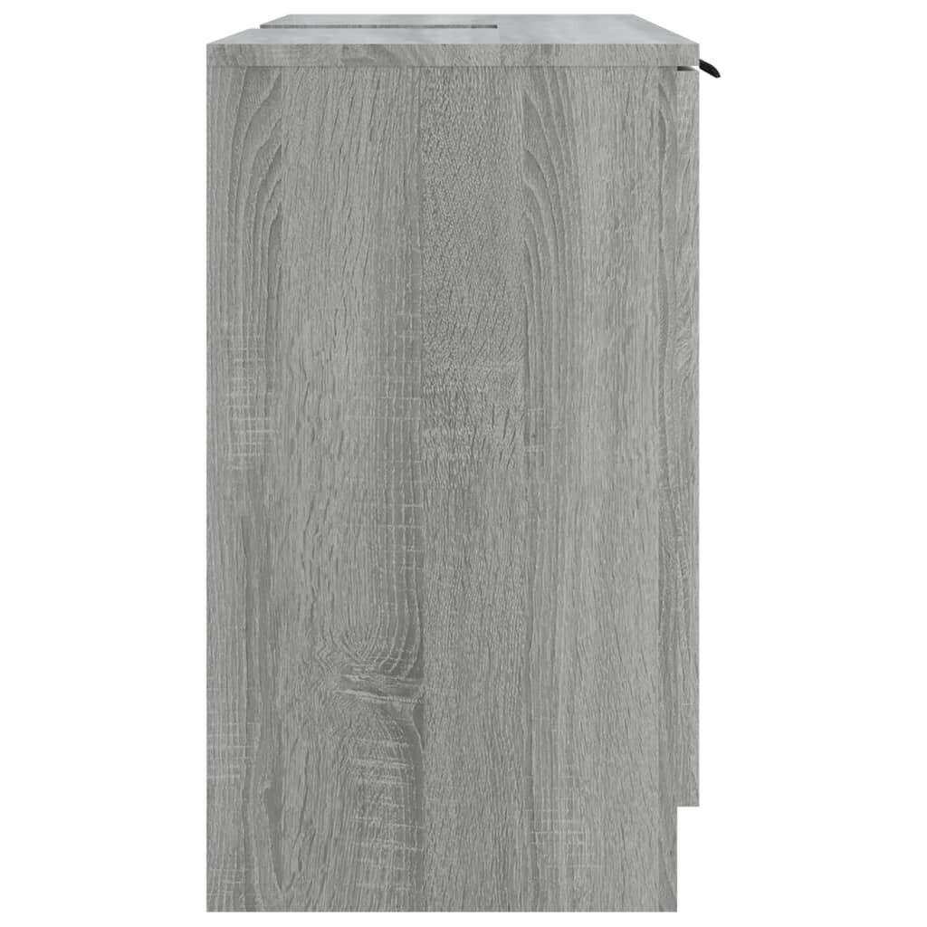 vidaXL Kylpyhuoneen kaappi harmaa Sonoma 64,5x33,5x59 cm tekninen puu hinta ja tiedot | Kylpyhuonekaapit | hobbyhall.fi