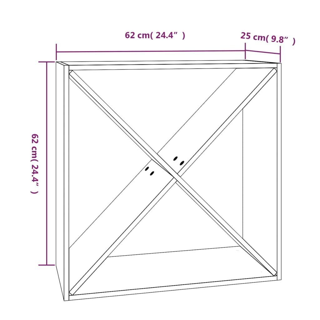 vidaXL Viinikaappi 62x25x62 cm täysi mänty hinta ja tiedot | Keittiön kaapit | hobbyhall.fi