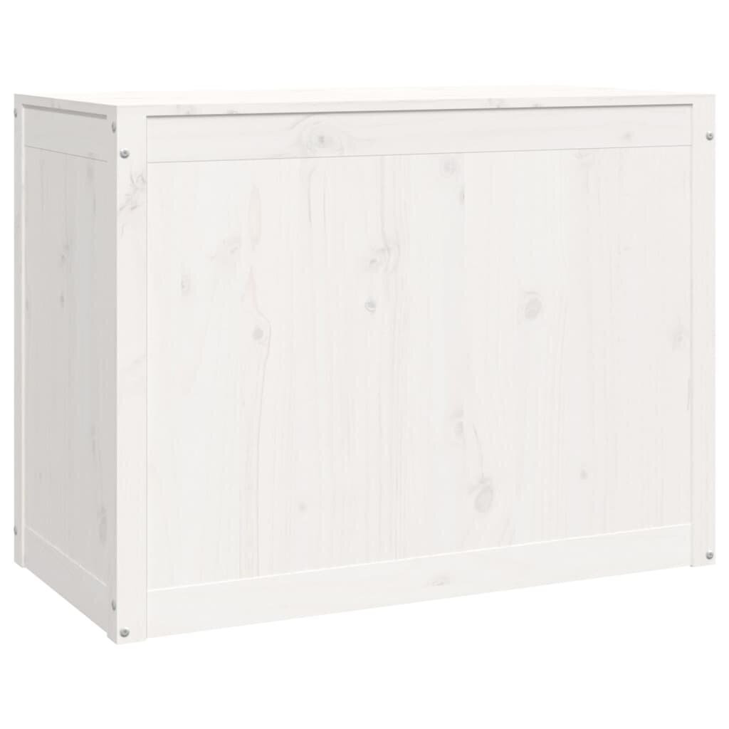 vidaXL Pyykkilaatikko valkoinen 88,5x44x66 cm täysi mänty hinta ja tiedot | Kylpyhuoneen sisustus | hobbyhall.fi