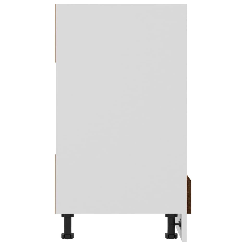 vidaXL Uunikaappi savutammi 60x46x81,5 cm tekninen puu hinta ja tiedot | Keittiön kaapit | hobbyhall.fi