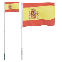 vidaXL Espanjan lippu ja lipputanko 5,55 m alumiini hinta ja tiedot | Liput | hobbyhall.fi