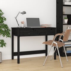 vidaXL Työpöytä laatikoilla musta 100x50x78 cm täysi mänty hinta ja tiedot | Tietokonepöydät ja työpöydät | hobbyhall.fi