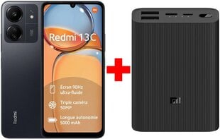Xiaomi Redmi 13C 8/256GB Midnight Black + Xiaomi Mi Power Bank 3 Ultra Compact, 10000 mAh hinta ja tiedot | Matkapuhelimet | hobbyhall.fi