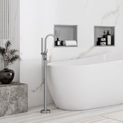 Kylpyhuoneen syvennyshylly, nikkeli, 30x30 harjattu teräs hinta ja tiedot | Kylpyhuoneen sisustus | hobbyhall.fi