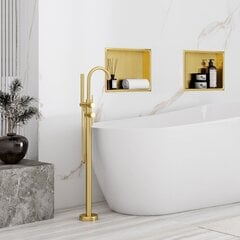 Kylpyhuoneen syvennyshylly, nikkeli, 30x30 harjattu kulta hinta ja tiedot | Kylpyhuoneen sisustus | hobbyhall.fi