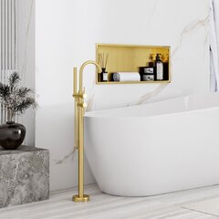 Kylpyhuoneen syvennyshylly, nikkeli, 30x60 harjattu kulta hinta ja tiedot | Kylpyhuoneen sisustus | hobbyhall.fi