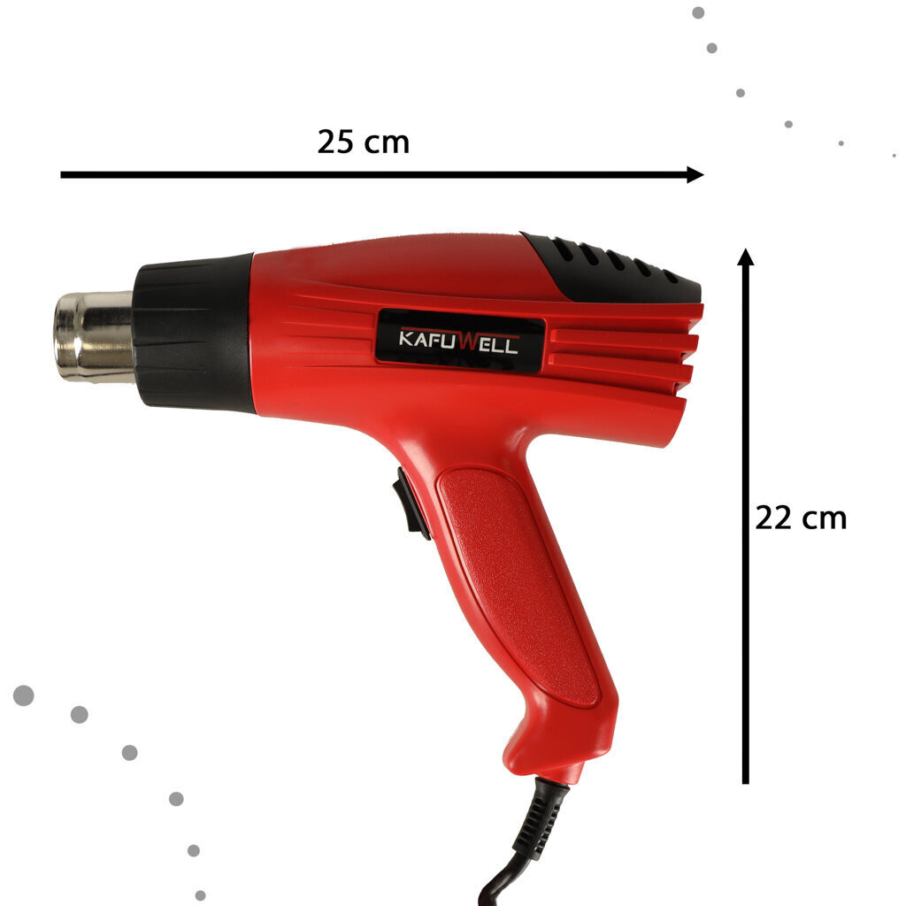 Sähköinen kuumailmapuhallin lämpötilan säädöllä, 4 vaihdettavaa suutinta, 1600 W hinta ja tiedot | Käsityökalut | hobbyhall.fi